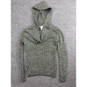 Tulle Anthropologie Sweater Women's Small Green Knit Pullover Hooded